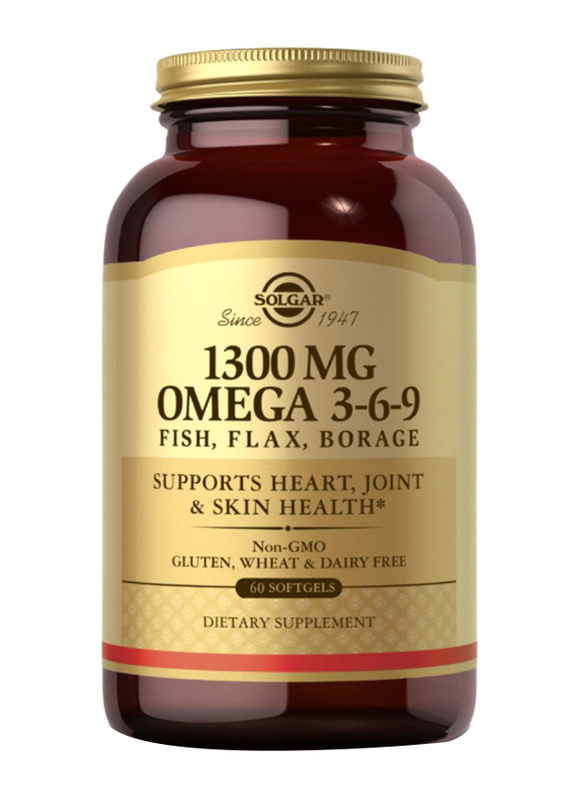 Solgar Omega 3-6-9 Fish Flax Borage Dietary Supplement, 60 Softgels