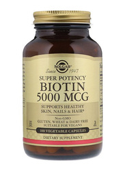 Solgar Super Potency Biotin, 5000mcg, 100 Vegetable Capsules