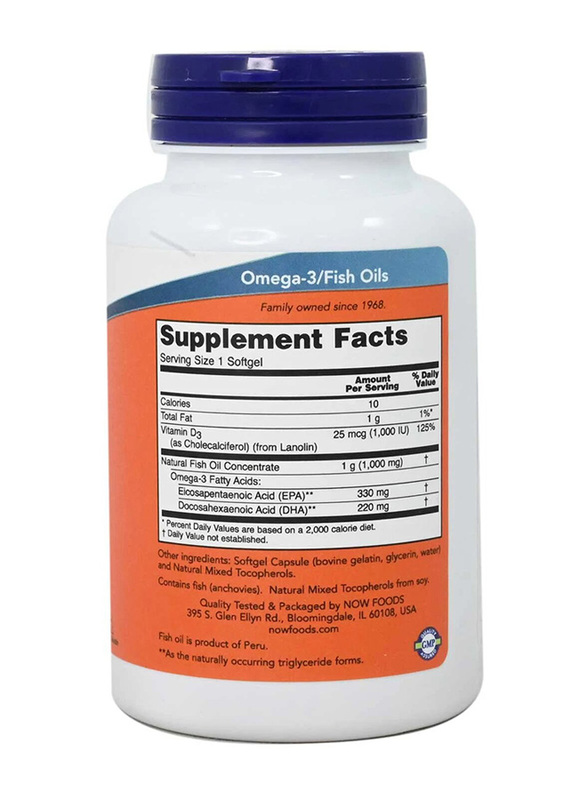 Now Tri-3D Omega Dietary Supplement, 90 Softgels