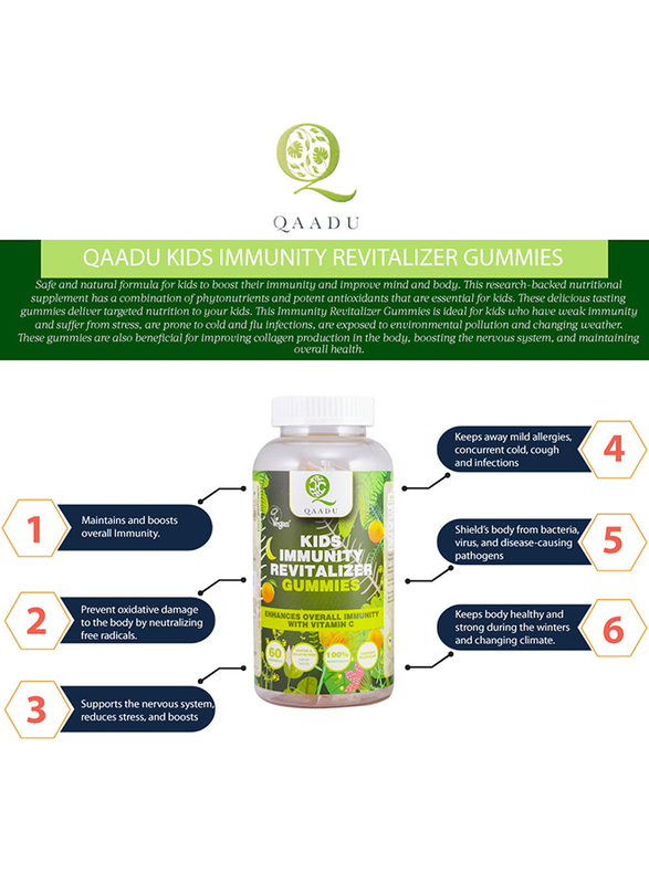 Qaadu Kids Immunity, 60 Gummies