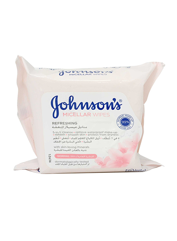 Johnson & Johnson Normal Micellar Facial Wipes, 25 Wipes