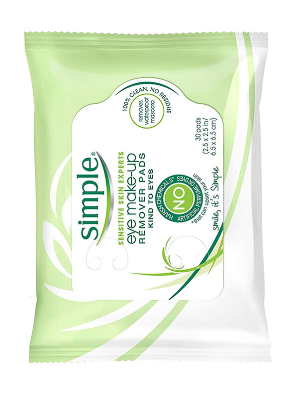 

Simple Eye Makeup Remover Pads, 30 Pieces, White