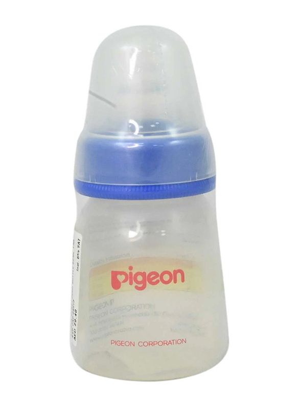 Pigeon Plastic Feeding Bottle, 50ml, Clear/Blue