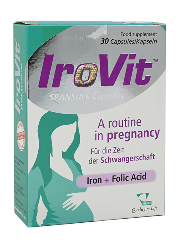 

Vitane Irovit Iron + Folic Acid Food Supplement for Women, 30 Capsules