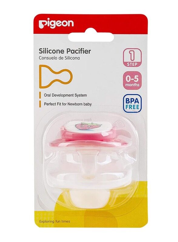 

Pigeon Silicone Step 1 Pacifier, 0-5 Months, 1 Piece, White/Pink