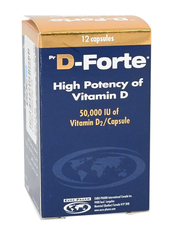 

D Forte 50000 IU Vitamin D2 Capsules, 12 Capsules