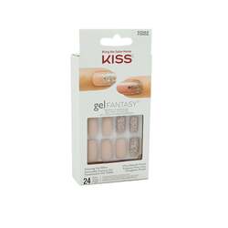 Kiss Gel Fantasy Short Length False Nails, 24 Nails, Multicolour