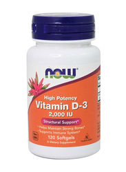 Now Vitamin D3 2000IU Capsules, 120 Capsules