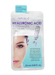 Skin Republic Hyaluronic Acid + Collagen Face Sheet Mask, 25ml