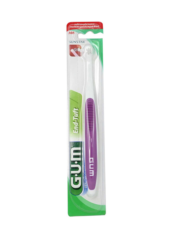 Butler Gum End Tuf Tapered Tooth Brush, White/Purple