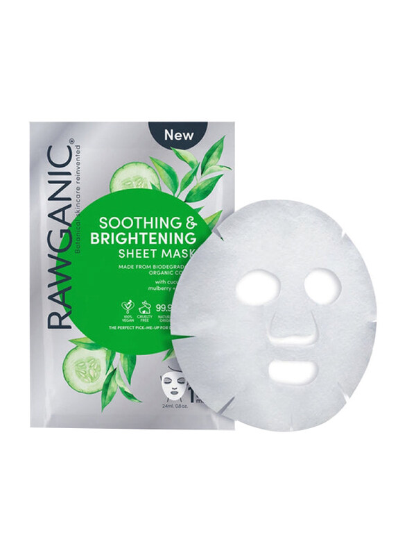 

Rawganic Soothing & Brightening Sheet Face Mask, 1 Piece