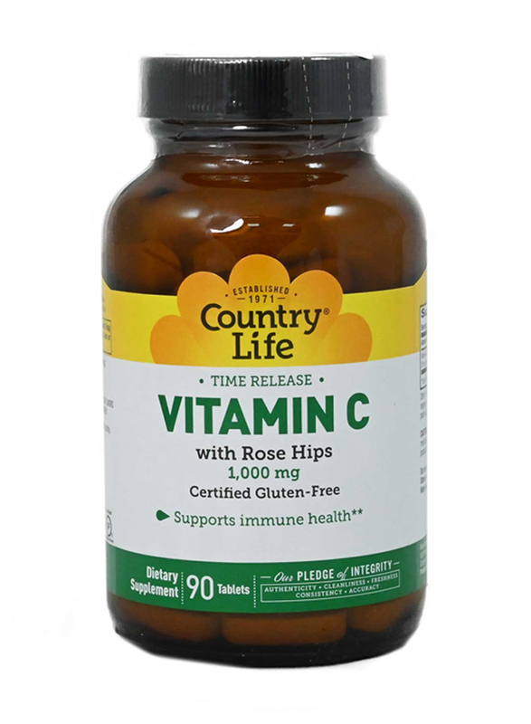 Country Life Vitamin C Dietary Supplement, 1000mg, 90 Tablets 