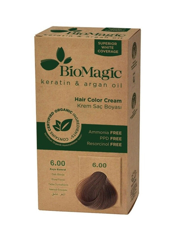 

Bio Magic Keratin & Argan Oil Hair Colour Cream, 6/00 Dark Blonde, Brown
