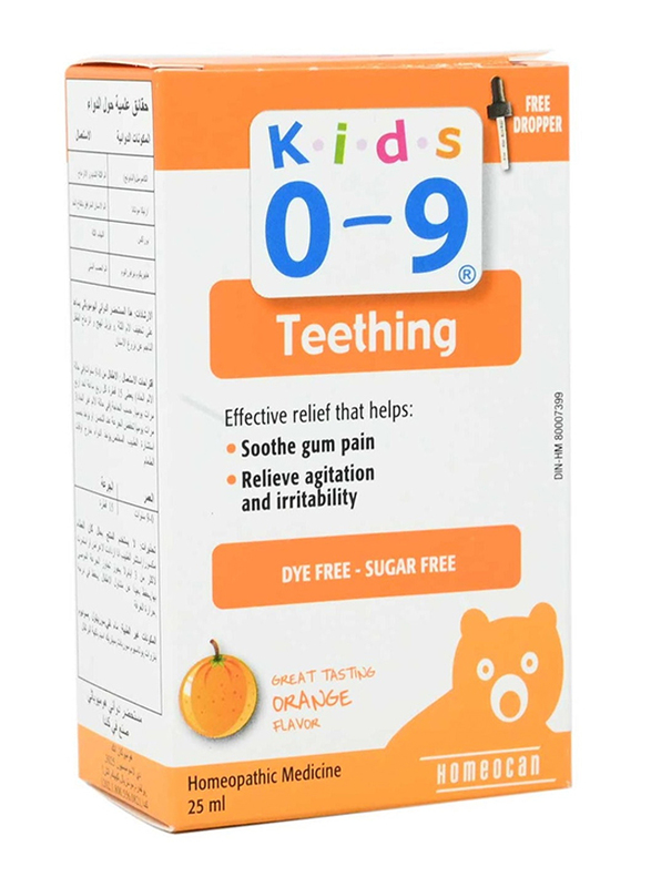 Homeocan Kids 0 to 9 Teething Orange Flavour Oral Solution, 25ml