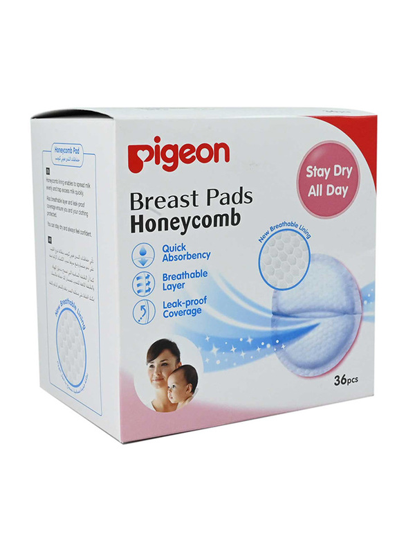 Pigeon Honey Comb Breast Pad, Assorted Size, White