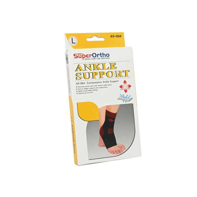 

Super Ortho A9-004 Compression Elastic Ankle Support, Large, Red/Black