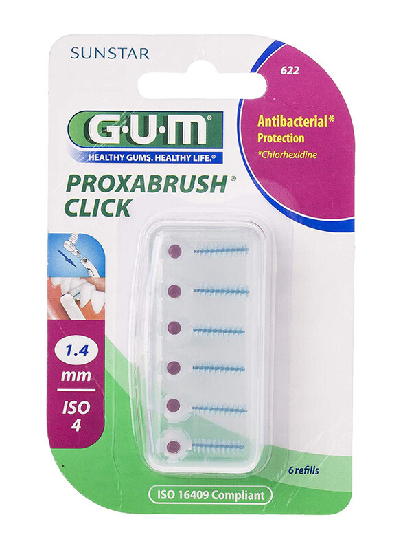 

Gum Proxabrush Click Refill Cylindrical 622 Toothbrush, One Size, White