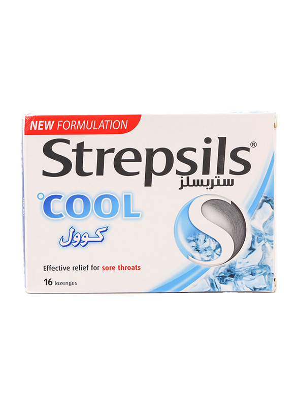 Strepsils Cool Sore Throats Relief, Blue, 16 Pieces