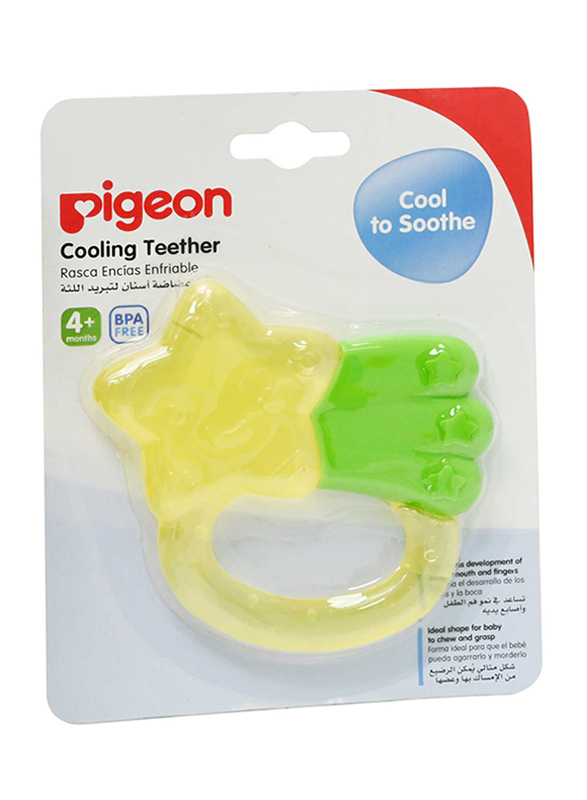 Pigeon Star Cooling Teether for Babies, Yellow/Green