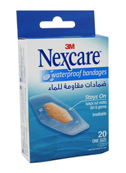 Nexcare 586-20 Waterproof Bandages, Brown, 20 Pieces