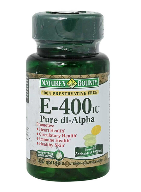 

Nature's Bounty E-400 IU Vitamin Supplement, 100 Softgels