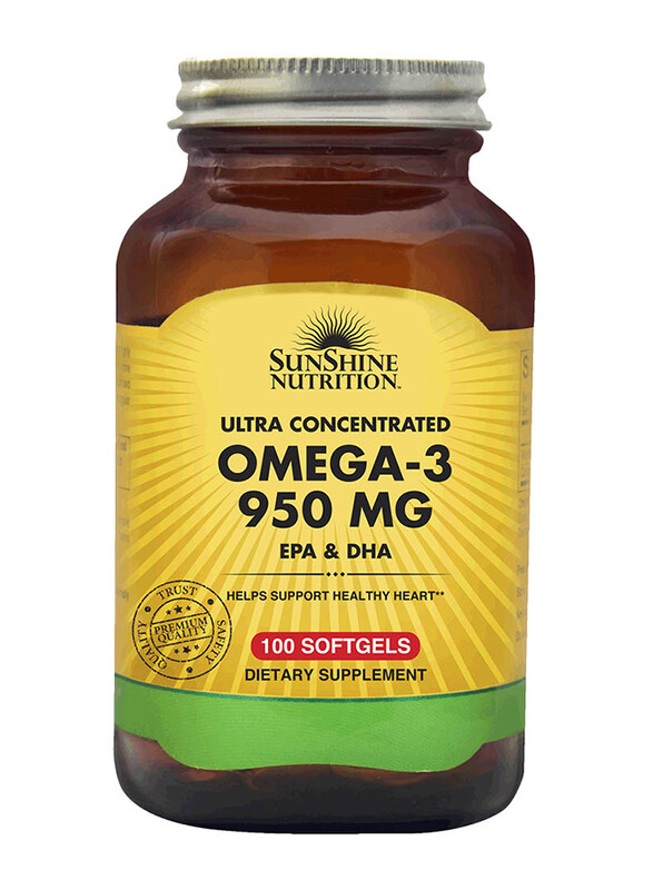 

Sunshine Nutrition Ultra Concentrated EPA/DHA Omega-3 100 Dietary Supplement, 950mg, 100 Softgels