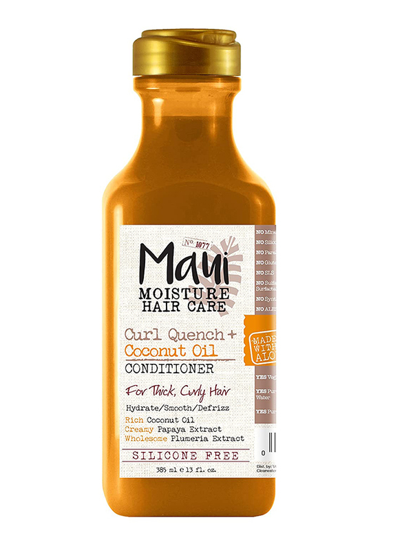 Maui Moisture Curl Quench + Coconut Oil Conditioner for Thick Curly Hair, 385ml