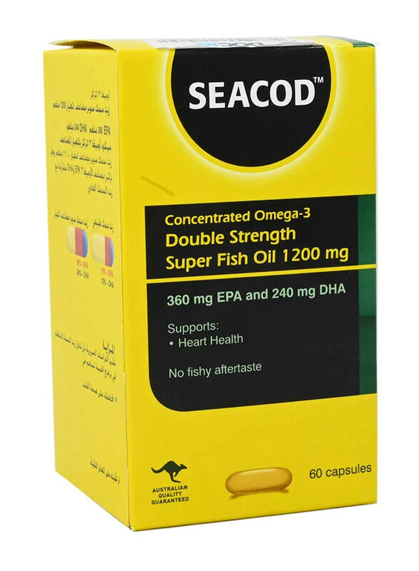 

Seacod Double Strength 1200mg Fish Oil Capsules, 60 Capsules