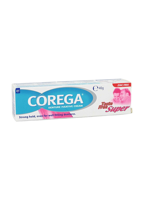 Corega Denture Fixative Cream, White, 40gm