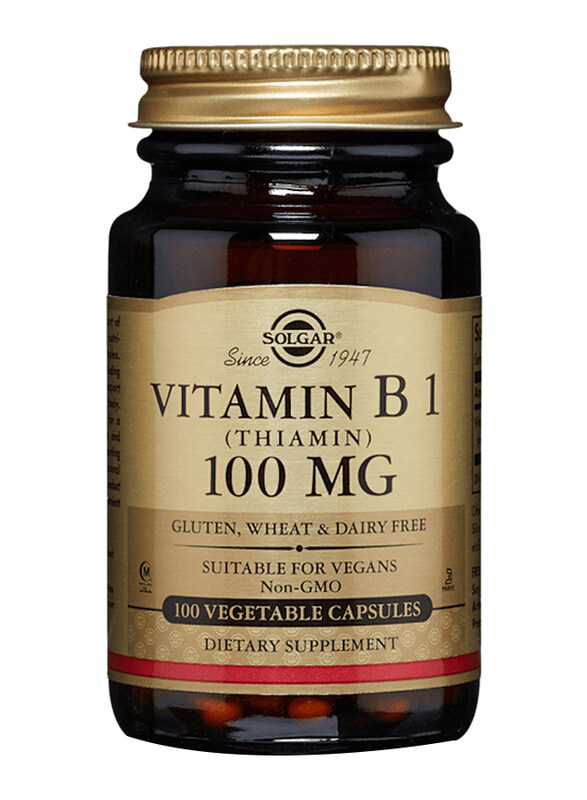 

Solgar Vitamin B1 Vegetable Dietary Supplement, 100mg, 100 Capsules