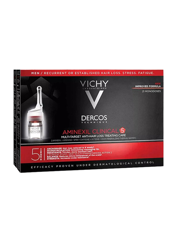 

Vichy Dercos Men Aminexil Clinical 5 for Hair Loss, 21 Vials