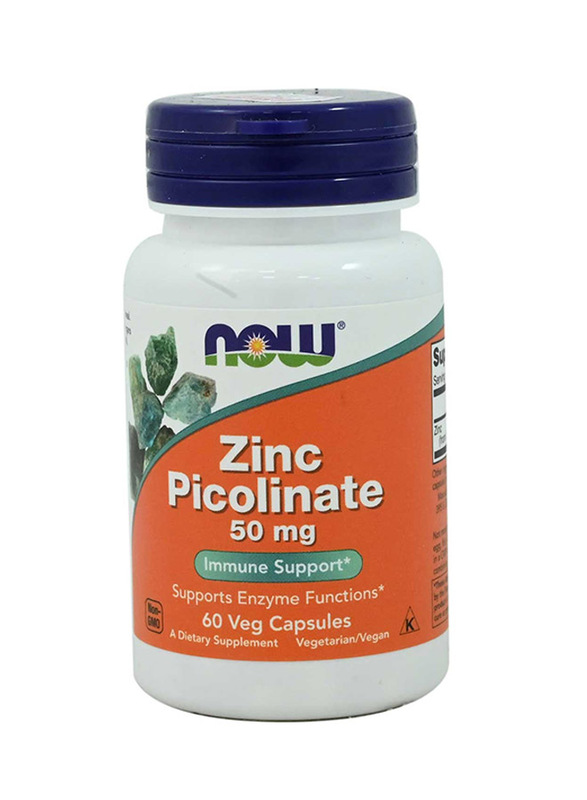 Now Zinc Picolinate Dietary Supplement, 50mg, 60 Capsules