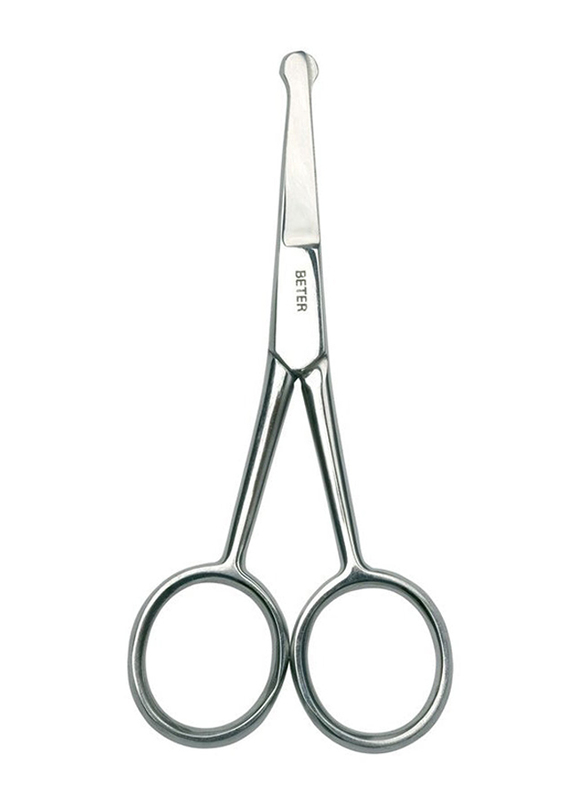 Beter Stainless Steel Straight Blunt Tip Scissors for Kids,  Silver