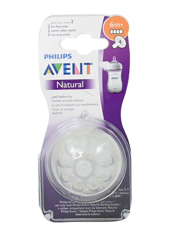 

Avent Natural Feeding Teats, 6+ Months, 2 Pieces, Clear