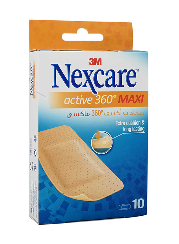 Nexcare Active 360° Maxi Bandages, Brown, 10 Pieces