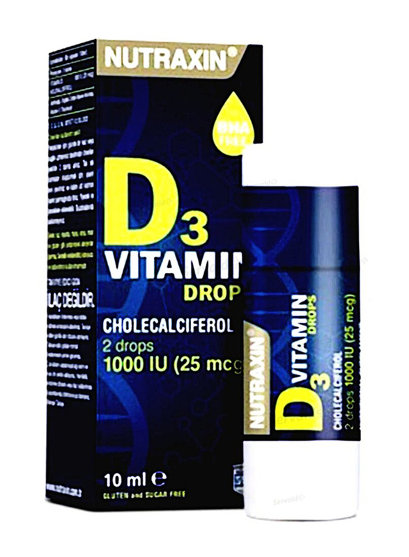 Nutraxin D3 Vitamin Drops, 1000IU, 25mcg, 10ml