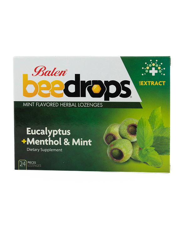 Balen Beedrops Mint Flavoured Herbal Drops with Eucalyptus Menthol Extract Dietary Supplement, 24 Lozenges