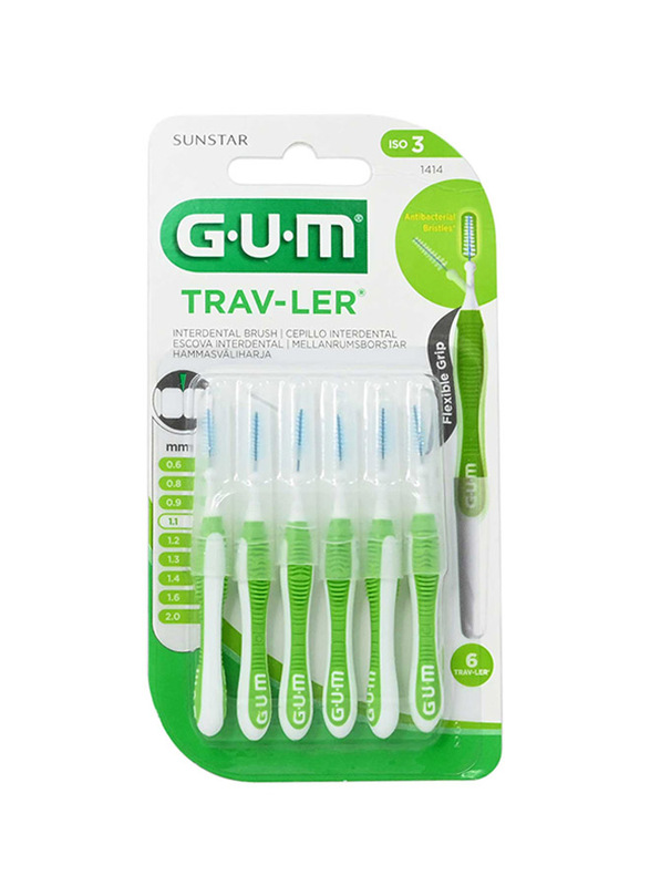 

Gum Proxa Travel Interdent Brush, 1.1mm, 6 Pieces