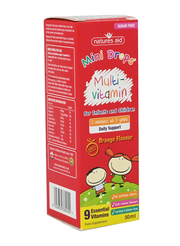 Natures Aid Infant & Children Multi Vitamin Drops Food Supplements, 50ml