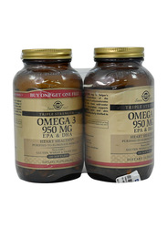 Solgar Omega 3 Dietary Supplement, 950mg, 100 Softgels x 2 Pieces