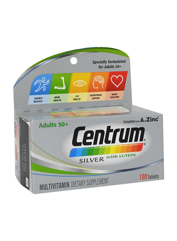 Centrum Silver with Lutein Multivitamin Dietary Supplement, 100 Tablets