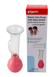 Pigeon Breast Care Pump with Glass Shield, Pink/Clear