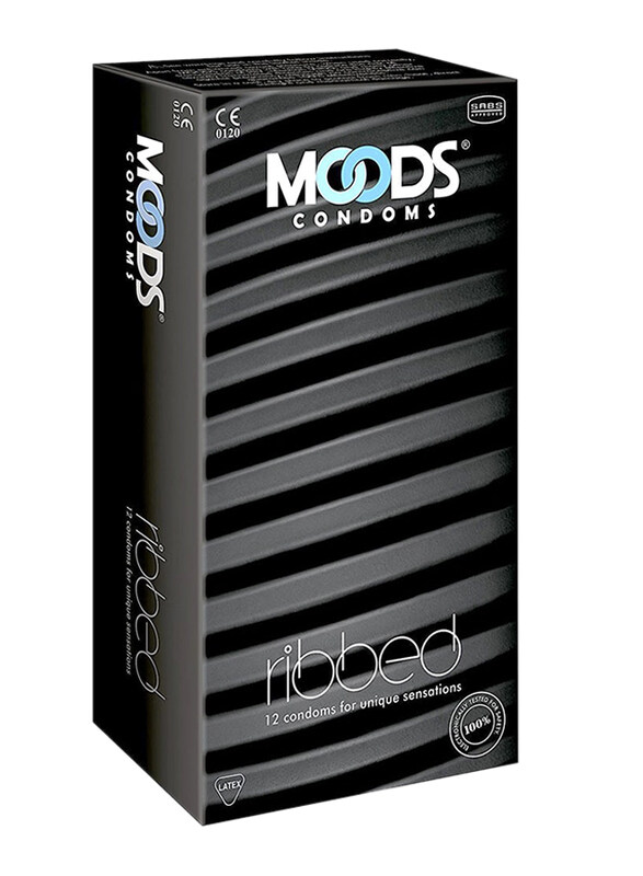 

Moods Ribbed Condoms, Black, 12 Pieces