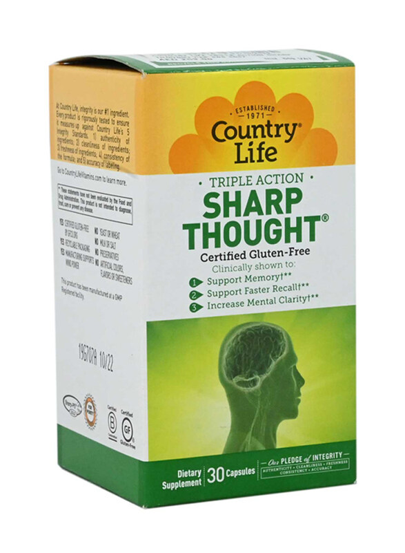 

Country Life Triple Action Sharp Thought, 30 Capsules