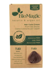 Biomagic keratin & Argan Oil Hair Color Cream, 7/03 Natural Golden Blonde