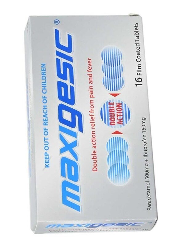 

Maxigesic Maxgesic Double Action Relief from Pain & Fever, 16 Tablets