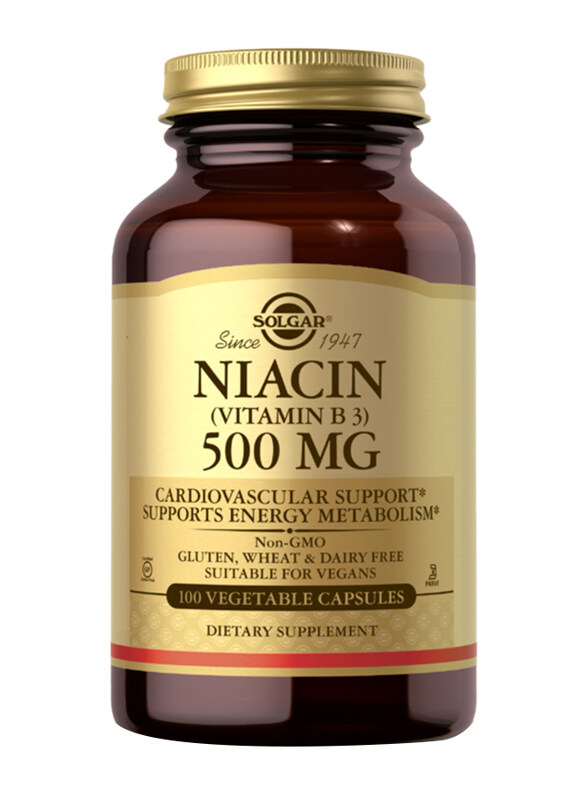 

Solgar Niacin Vitamin B3 100 Vegetable Dietary Supplement, 500mg, 100 Capsules