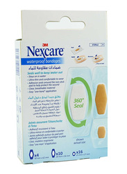 Nexcare Waterproof Bandages, Brown, 30 Assorted Pieces