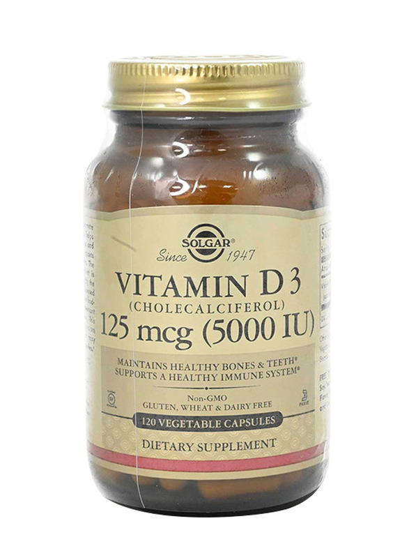 Solgar Vitamin D3 Cholecalciferol 5000 IU, 125mcg, 120 Capsules