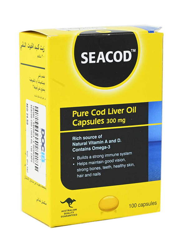 

Seacod Cod Liver Oil Vitamins Supplements, 100 Capsules